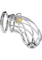 Rouge Stainless Steel Chastity Cock Cage & Padlock for exploring control and power exchange between partners.