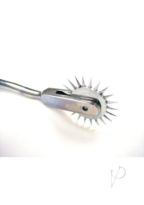Rouge Single Stainless Steel Pinwheel Silver close-up showing the single wheel head with fine points for sensory play.