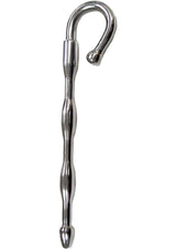 Rouge Stainless Steel Waved Urethral Probe Silver with a rounded tip for urethral stimulation.