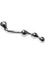Rouge Stainless Steel Prostate Probe Silver, a smooth and polished anal probe for targeted prostate stimulation.