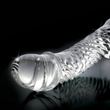 Icicles No. 61 Curved Textured 6.5 inches Glass Dildo Clear