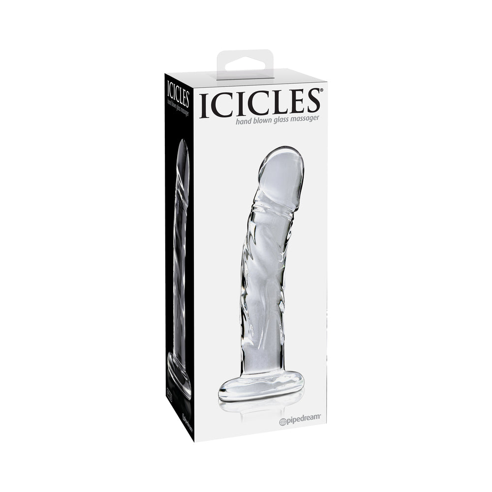 Icicles No. 62 Curved Realistic 6.5 inches Glass Dildo Clear