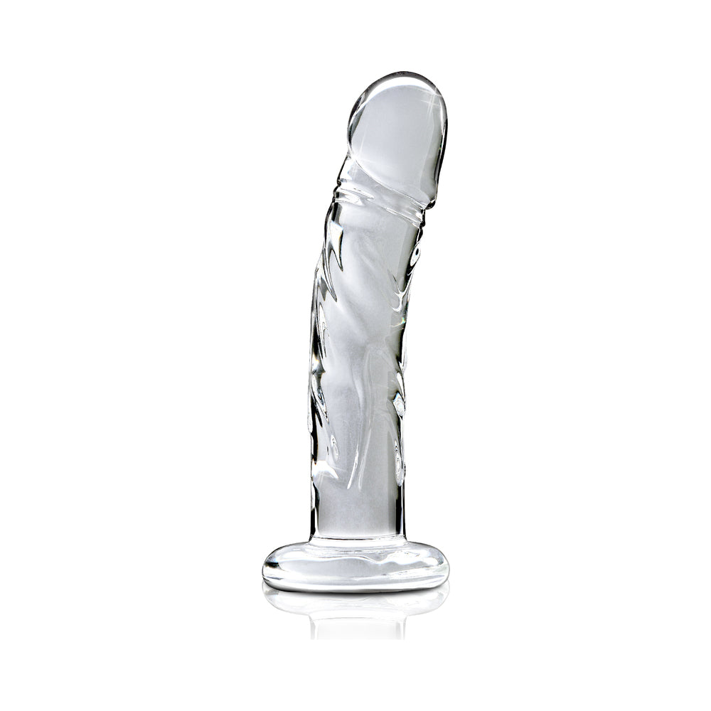Icicles No. 62 Curved Realistic 6.5 inches Glass Dildo Clear