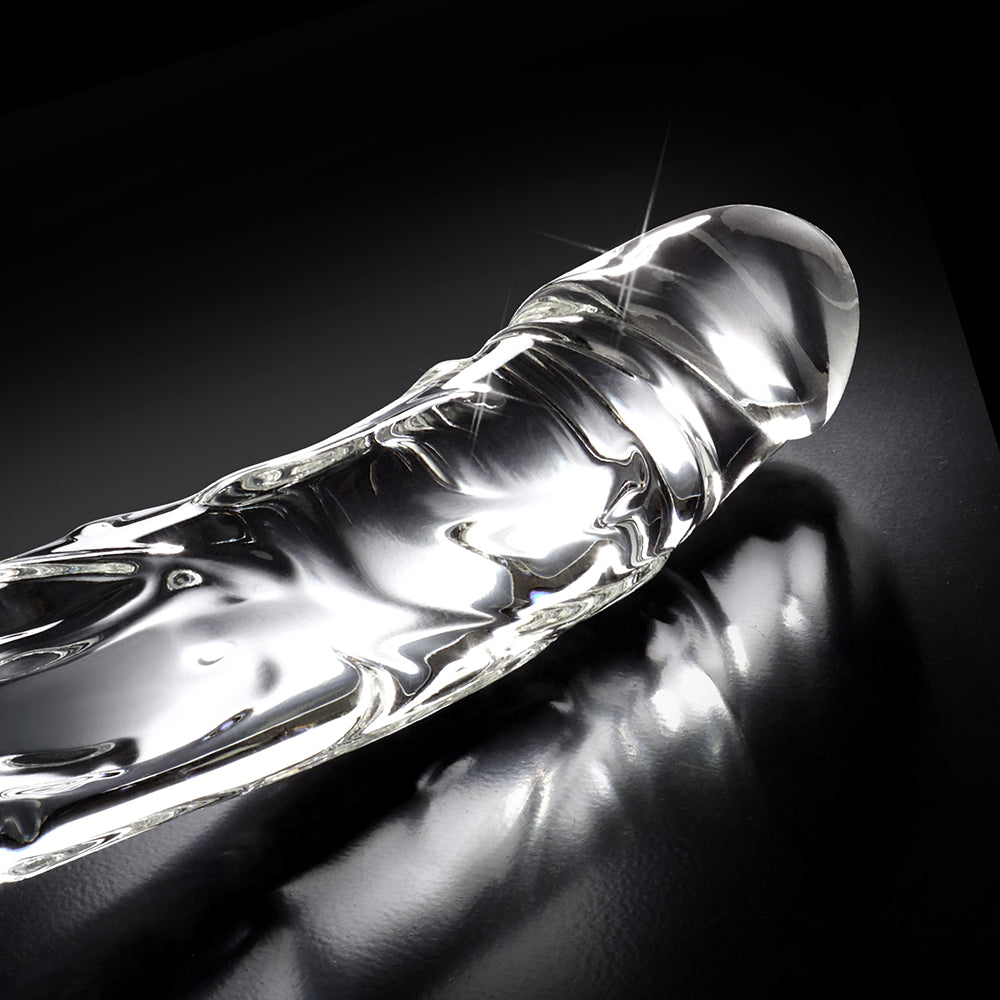 Icicles No. 62 Curved Realistic 6.5 inches Glass Dildo Clear