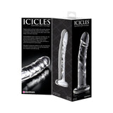 Icicles No. 62 Curved Realistic 6.5 inches Glass Dildo Clear