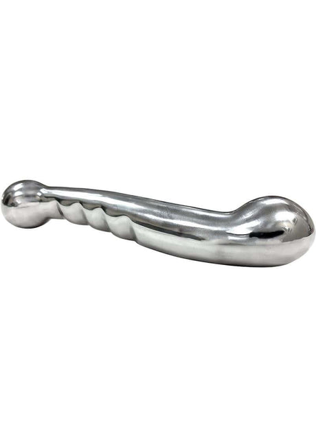 Rouge 7 Inch Stainless Steel G-Spot Dildo designed for dual-purpose pleasure and G-spot stimulation.