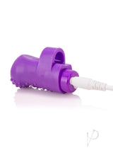 Charged Fing O Rechargeable Finger Vibrator Purple, compact mini vibe for targeted stimulation with Vooom technology.
