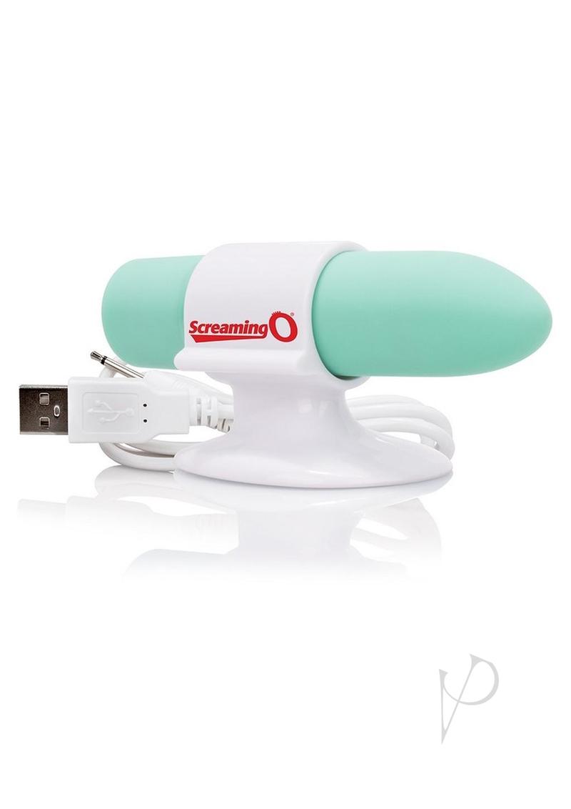 Charged Positive Rechargeable Waterproof Vibrator Kiwi in kiwi green, compact, and USB rechargeable design.