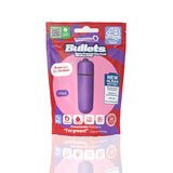 Screaming O 4B Bullet Vibrator Grape Purple Bass package featuring a compact design and one-touch operation.