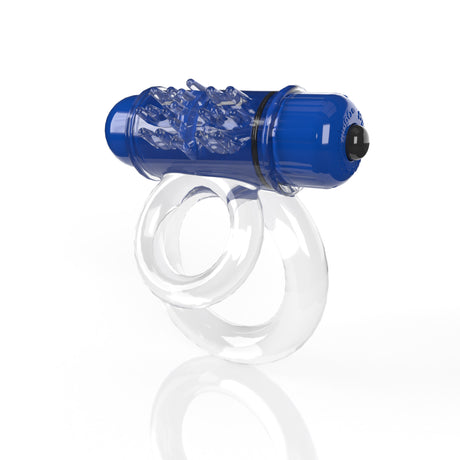 Screaming O 4B Double O 6 Blueberry Vibrating Cock Ring featuring a double-ring design and removable bullet for enhanced pleasure.