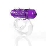 Screaming O 4B DoubleO 6 Vibrating Cock Ring Grape in purple with dual rings for enhanced stimulation.