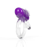Screaming O 4B DoubleO 6 Vibrating Cock Ring Grape in clear and purple, designed for enhanced couple stimulation.