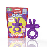 Screaming O 4B Ohare Vibrating Cock Ring Grape in colorful packaging with rabbit ears for enhanced pleasure.