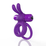Screaming O 4B Ohare Vibrating Cock Ring Grape with rabbit ears for targeted stimulation.