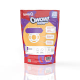 Screaming O 4B OWow Grape Vibrating Cock Ring packaging showing features and instructions for use.