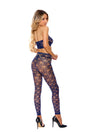 Cami Top and Leggings One Size Midnight Blue showcasing crochet net design and playful details.