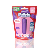 Screaming O 4T Bullet Vibrator Grape Purple packaging featuring a compact design and one-touch operation.