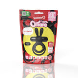 Screaming O 4T Ohare Vibrating Cock Ring Black packaging showcasing features and design.