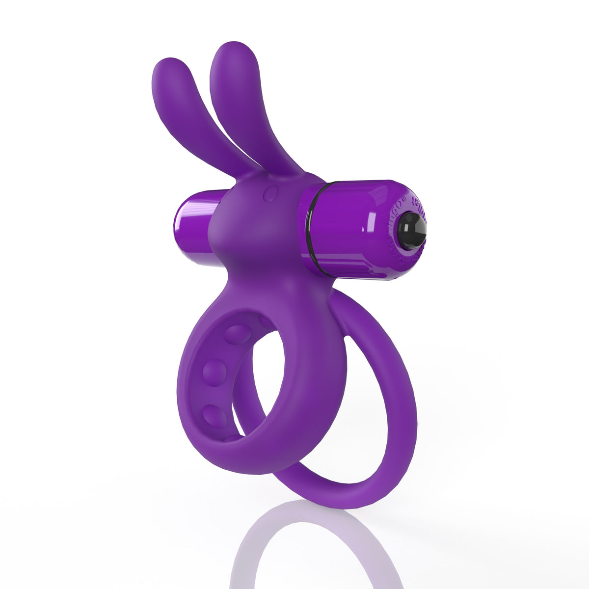 Screaming O 4T Ohare Vibrating Cock Ring Grape with rabbit ears for enhanced stimulation.