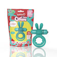 Screaming O 4T Ohare Kiwi Vibrating Cock Ring in colorful packaging with playful rabbit ears for enhanced pleasure.