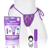 Screaming O My Secret 4T Panty Vibe Grape Purple with remote control and lace panty on display.