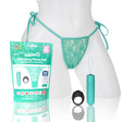 Screaming O My Secret 4T Panty Vibe Kiwi Green with remote control packaging and lace side-tie panty on display.
