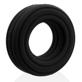 Oxballs Roto Grooved Gripper-Ribbed Cockring Black Fog with a smooth, ribbed design for enhanced grip and performance.