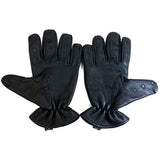 Rouge Vampire Leather Gloves Black Large displayed, featuring durable leather with elasticated wrist and metal spikes.