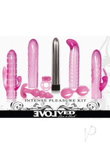 Evolved Intense Pleasure Kit Pink Couples Toy Set featuring eight versatile toys for shared exploration.