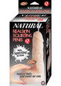 Natural Realskin Squirting Penis No 2 Dildo Vanilla packaging with interactive squirting feature and realistic design.