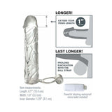 Fantasy X-tensions Vibrating Super Sleeve 1 inches Extension With Ball Strap Clear