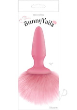 Bunny Tails Silicone Butt Plug Pink with fluffy bunny tail for playful fantasy and roleplay.