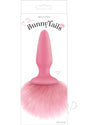 Bunny Tails Silicone Butt Plug Pink with fluffy bunny tail for playful fantasy and roleplay.