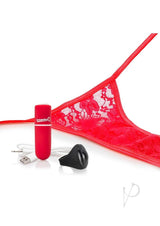 My Secret Panty Vibe Set with Remote Control Ring Red includes lace panty and discreet remote vibe.