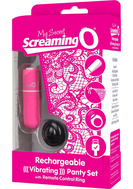 My Secret Panty Vibe Set with Remote Control Ring Pink packaging featuring a vibrating bullet and remote.