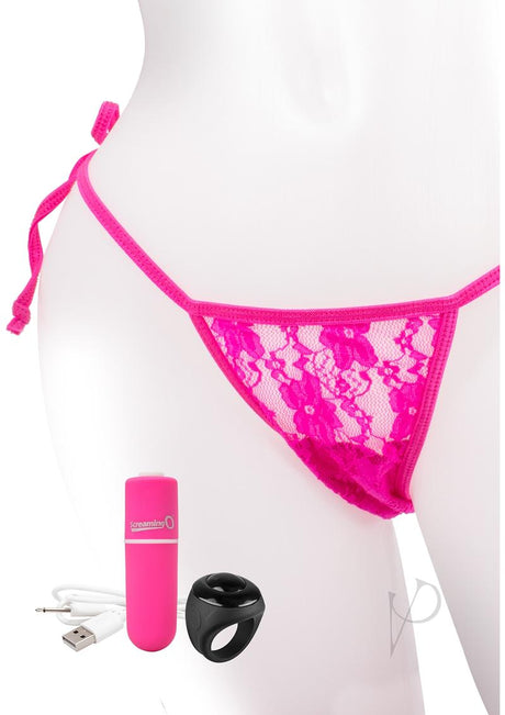 My Secret Panty Vibe Set with Remote Control Ring Pink, featuring lace panties, a vibrating bullet, and remote control ring.