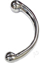 Rouge Stainless Steel Wand Dildo Silver - curved and polished for deep pleasure.