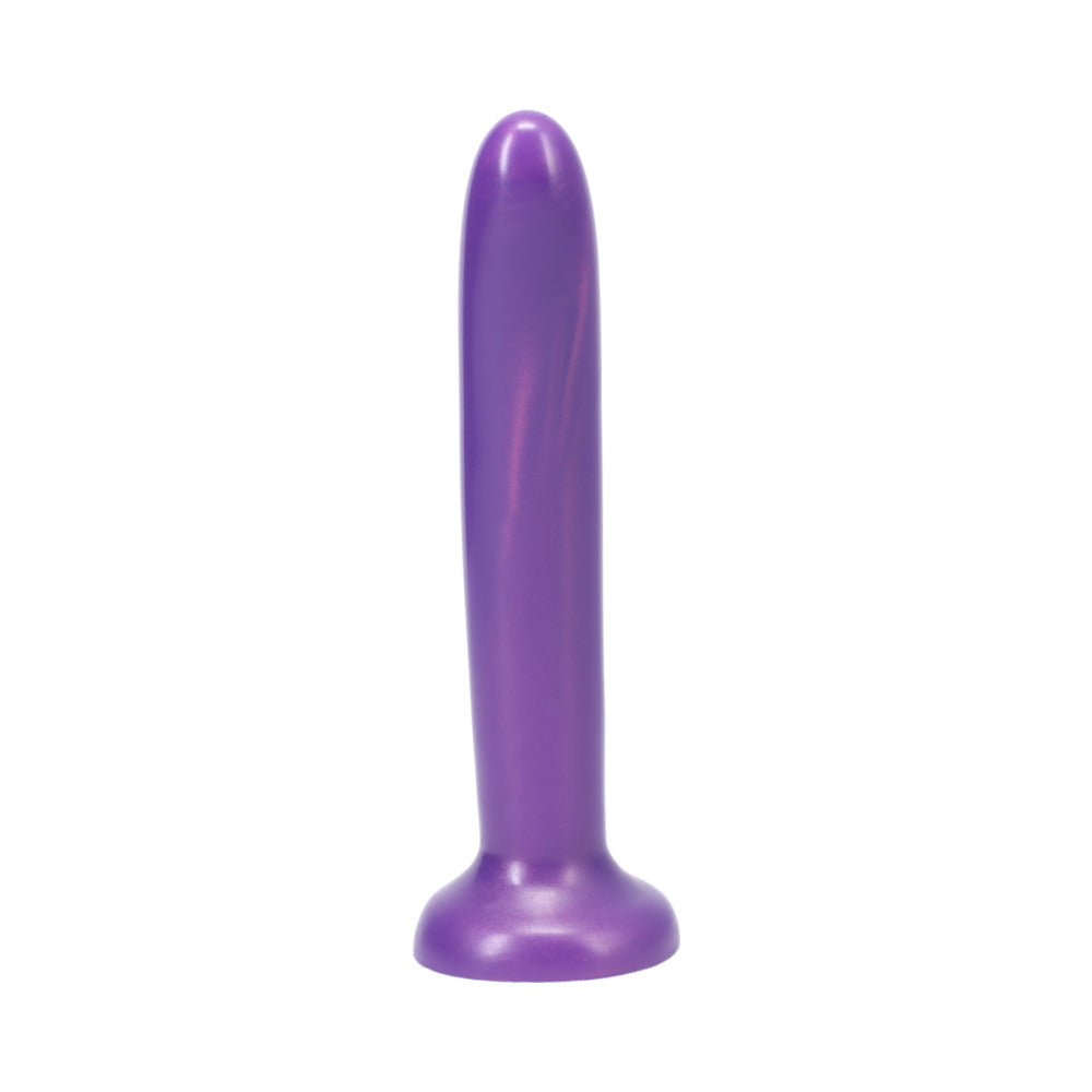 Tantus Leisure Vibrating Dildo Amethyst Bulk, sleek purple dildo with a narrow tip and a smooth shaft.