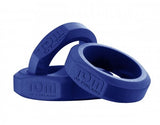 Tom of Finland 3 Pieces Silicone Cock Ring Set featuring three graduated silicone rings in blue.