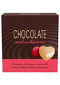 Chocolate Seductions Couples Game box featuring heart-shaped chocolates and 36 adventure prompts for couples.