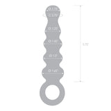 Glas 7.5 inches Quintessence Beaded Anal Slider Glass Dildo with Ring Handle