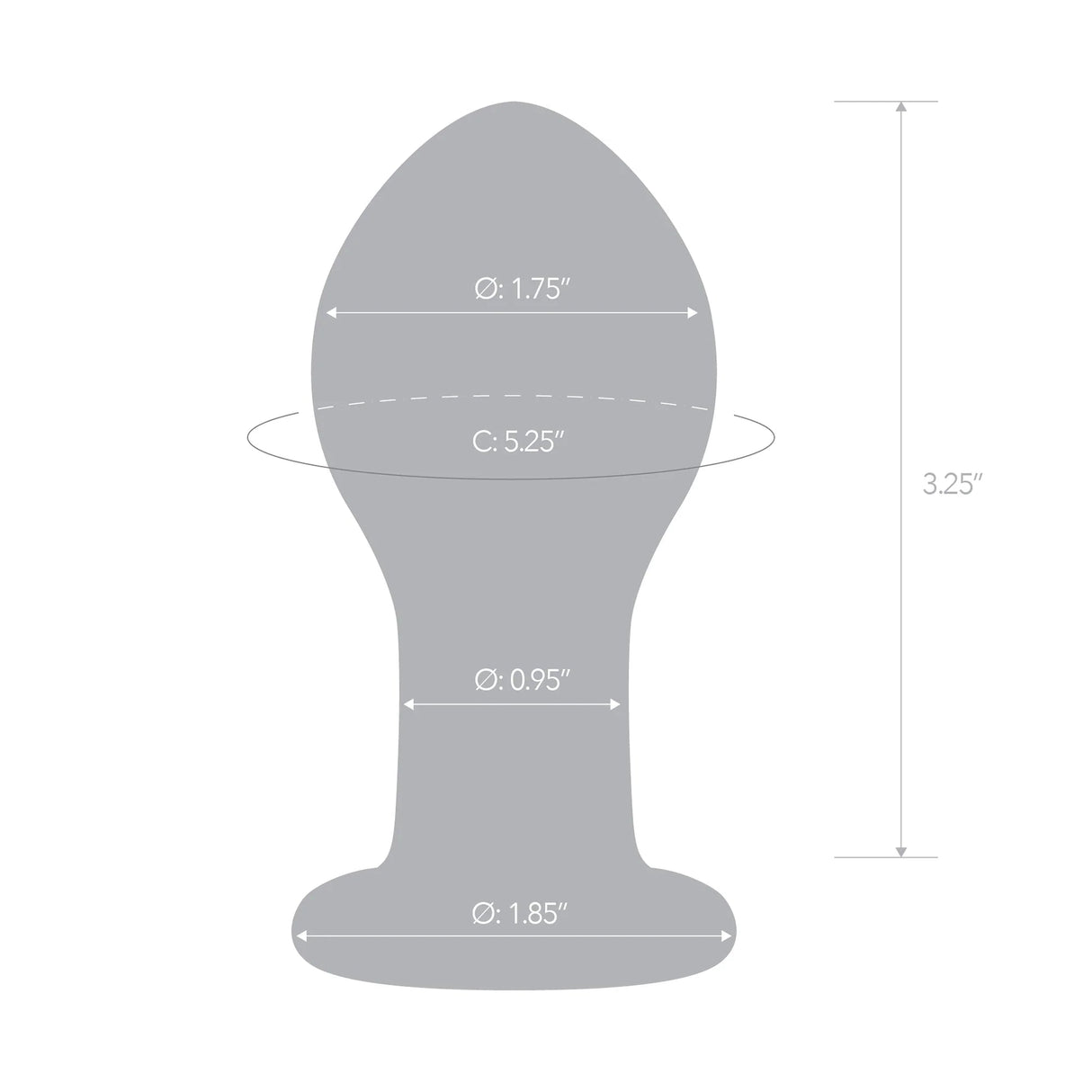 Glas 3.5 inches Galileo Glass Butt Plug