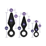 Blush Luxe Night Rimmer 3-Piece Silicone Anal Plug Kit Black