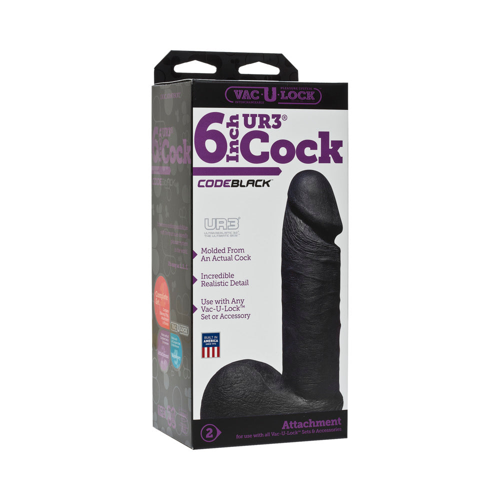 Vac-U-Lock - ULTRASKYN 6 inches Realistic Cock CODEBLACK