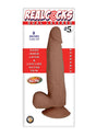 Realcocks Dual Layered No 5 Bendable Dildo 8 inch Caramel packaged with details of its dual-layer construction.