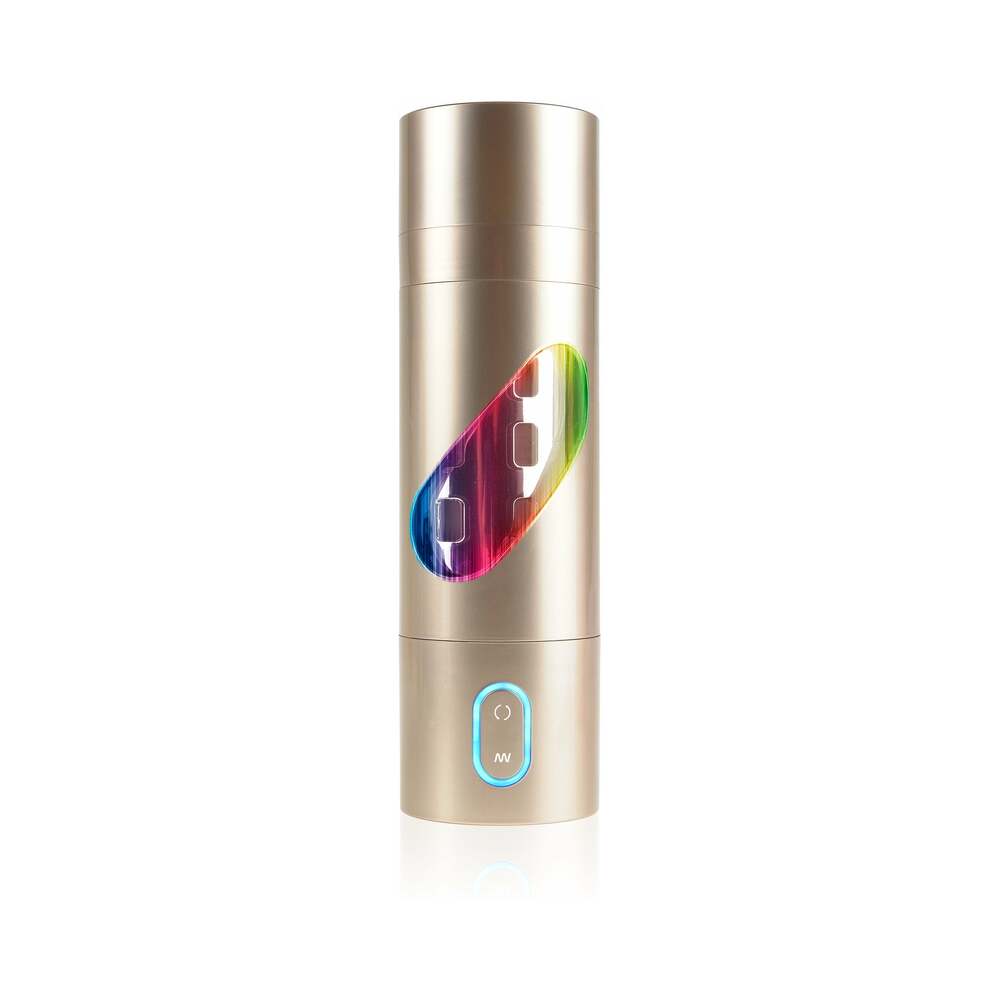 PDX Rechargeable Roto-Bator Ass Light-Up Rotating Stroker Clear/Gold