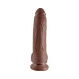 King Cock 9 inches Cock With Balls Realistic Suction Cup Dildo Brown