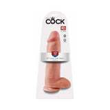 King Cock 12 inches Cock With Balls Realistic Suction Cup Dildo Beige