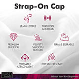 Wand Essentials Silicone Strap Cap Wand Harness For Dildos Black