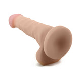 Au Naturel 7 inches Sam Posable Dual Density Dildo with Balls Beige